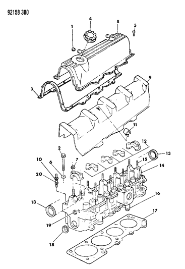 1992 Dodge Shadow Cylinder Head Diagram 1