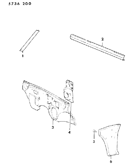 1986 Dodge Ram 50 Cowl Panel & Silencers Diagram