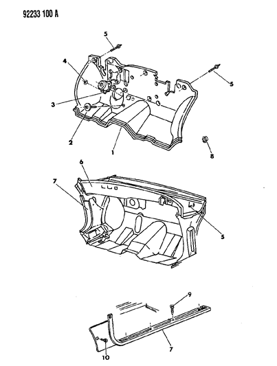 1992 Chrysler LeBaron GTC Cowl Panel & Silencers Diagram