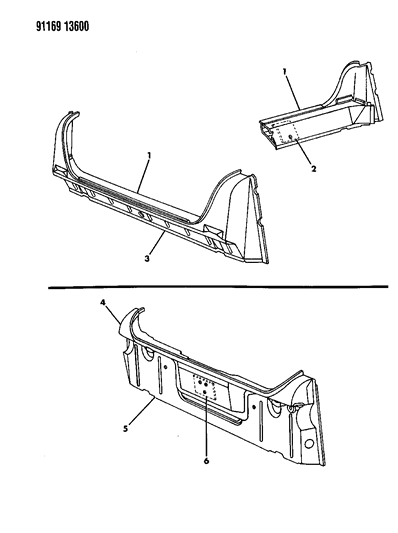 1991 Chrysler Imperial Deck Opening Panel Diagram 1