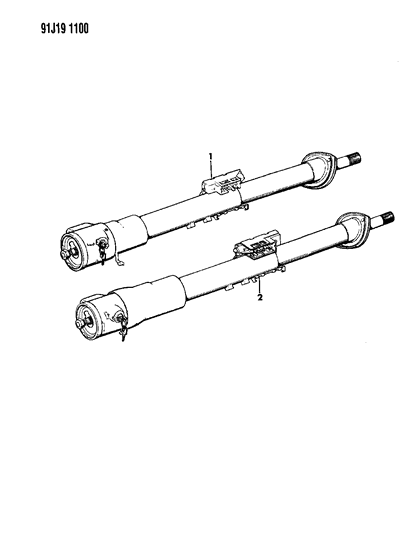1991 Jeep Cherokee Column Assembly, Steering With Floor Mounted Gear Shift Diagram