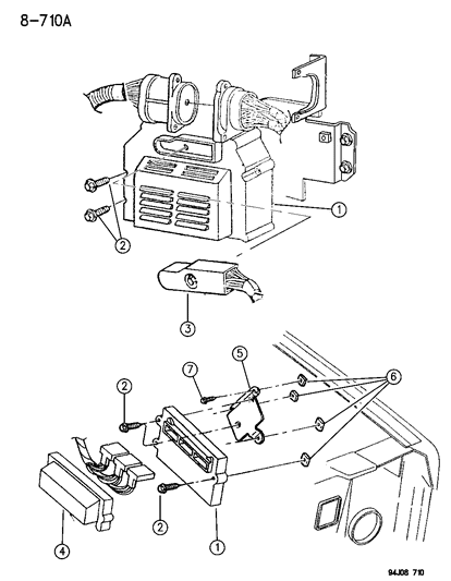 1996 Jeep Cherokee Engine Control Module/Ecu/Ecm/Pcm Diagram for R6027888