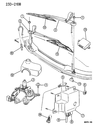 1993 Dodge Viper Windshield Wiper & Washer Diagram