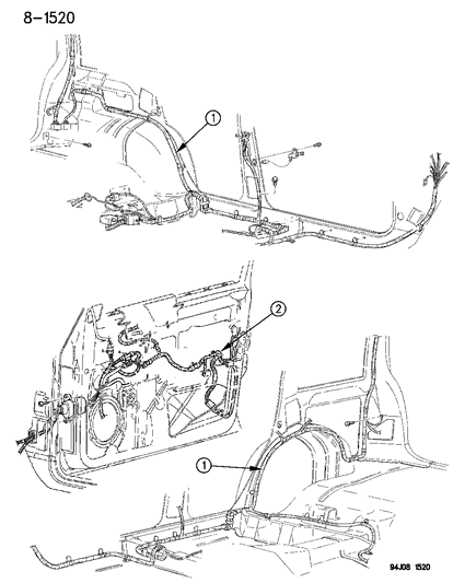 1996 Jeep Grand Cherokee Wiring-Overhead Console Diagram for 56009194