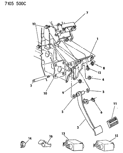 1987 Dodge Grand Caravan Brake Pedal Diagram