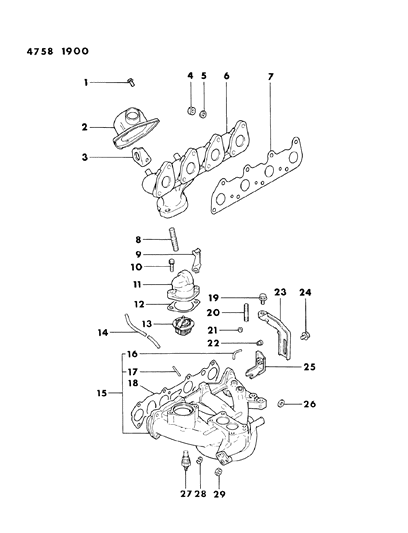 1984 Dodge Conquest Manifolds Diagram 1