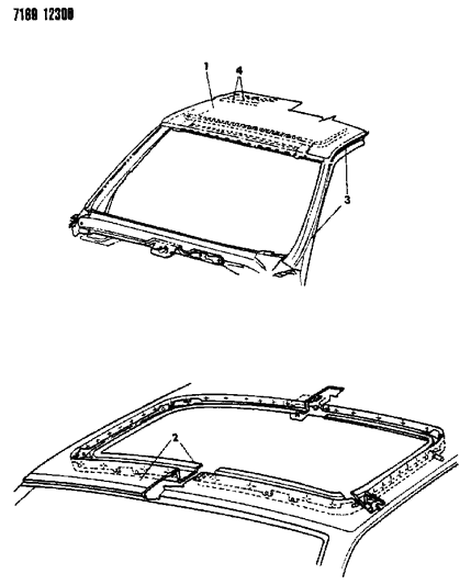 1987 Dodge Lancer Roof Panel Diagram
