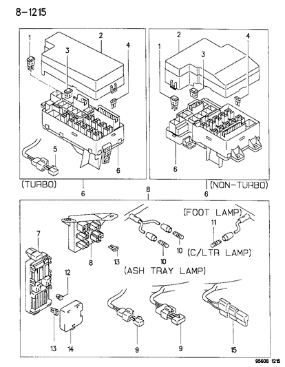 1996 Chrysler Sebring Wiring - Engine, Attaching Parts - Relay Boxes Diagram