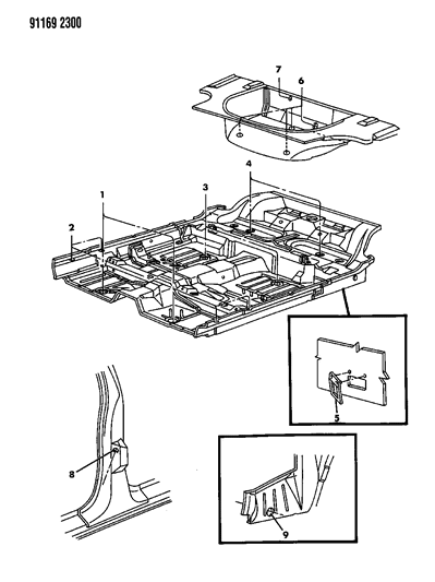 1991 Chrysler LeBaron Plugs Floor Pan And Pillar Diagram