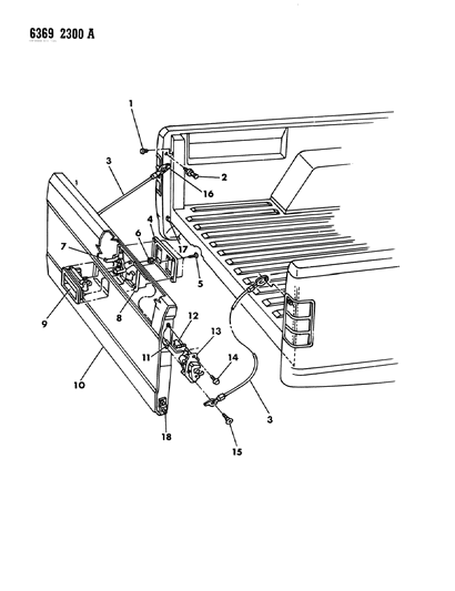 1987 Dodge Dakota Tailgate Diagram