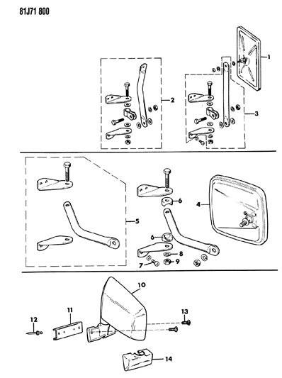 1985 Jeep Wrangler Mirror - Exterior Diagram 1