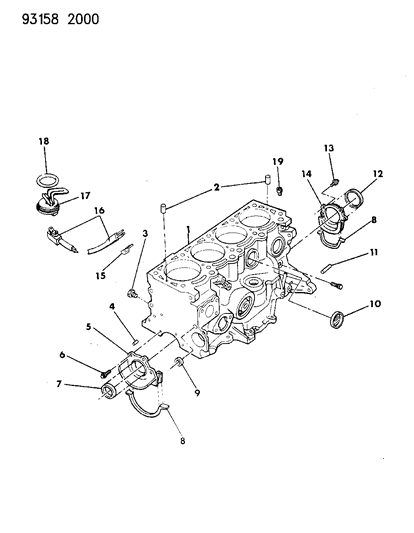 1993 Chrysler Town & Country Cylinder Block Diagram 1