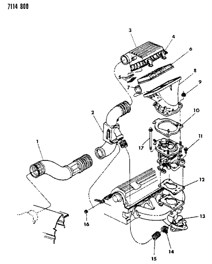 1987 Dodge Caravan Air Cleaner Diagram 2