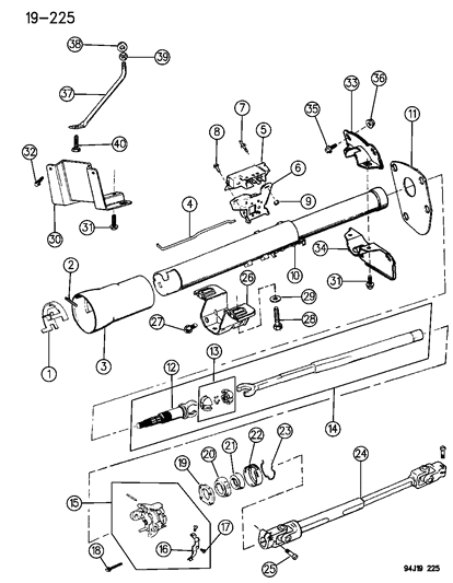 Housing - Steering Column Lower - 1995 Jeep Wrangler