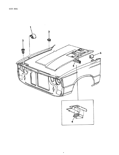 1984 Dodge 600 Bumpers Plugs Fender Hood Diagram