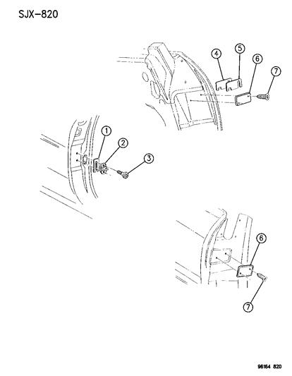 1996 Chrysler Sebring Striker Front Door Diagram