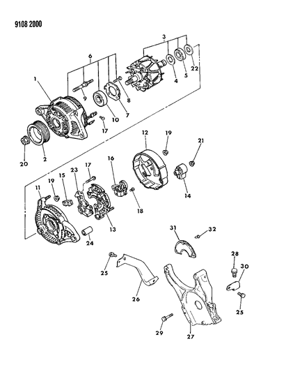 1989 Chrysler LeBaron Alternator Diagram 3