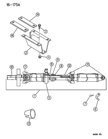 1996 Dodge Ram 2500 Propeller Shaft Two Piece Drive Shaft Diagram