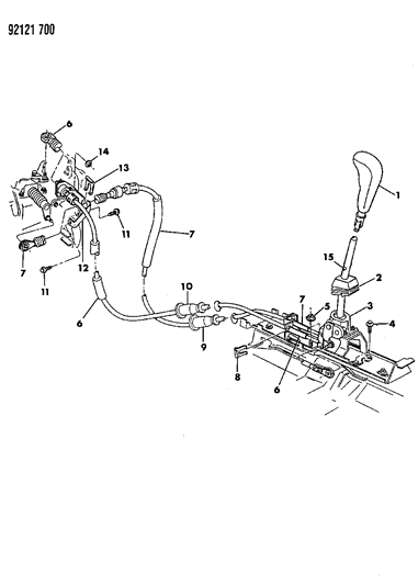 1992 Dodge Shadow Controls, Gearshift Diagram