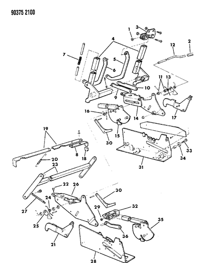 1993 Dodge Ram Van Travel Seat System Diagram 4