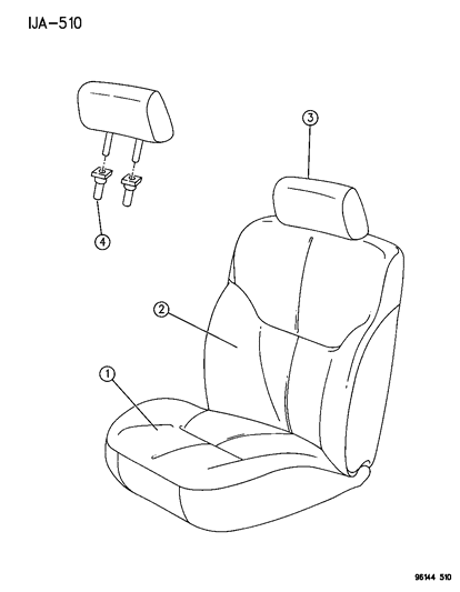 1996 Dodge Stratus HEADREST-Front Seat-BUX Diagram for JJ90RC3