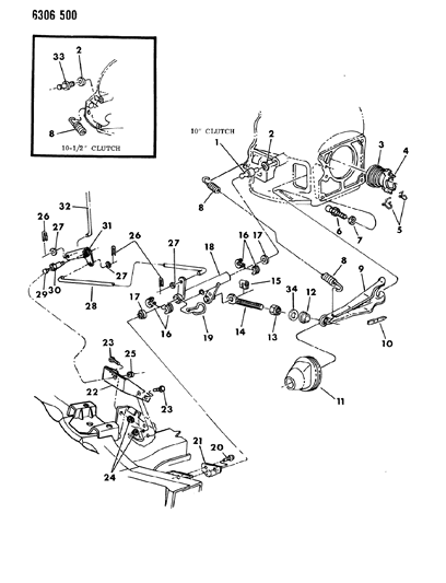 1987 Dodge Ram Wagon Controls, Clutch Diagram