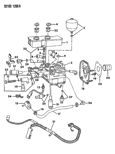 1992 Chrysler Imperial Filter Low Pressure Hose H Diagram for 4485606