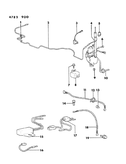 1984 Chrysler Conquest Antenna, Radio Diagram