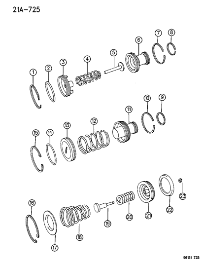 1996 Dodge Neon Servos - Accumulator Piston & Spring Diagram