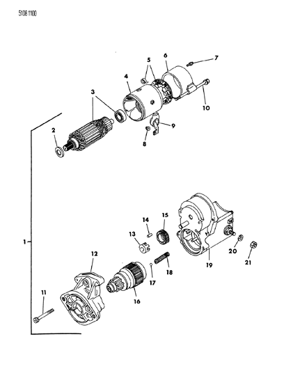 1985 Dodge 600 Starter Components Diagram 3