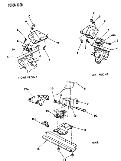 1991 Dodge W150 Engine Mounting Diagram 1