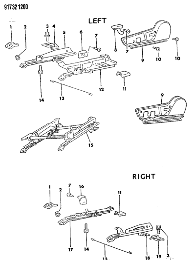 1991 Dodge Colt Seat Adjusters Diagram