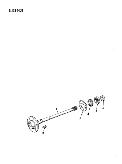 1988 Jeep J20 Shaft - Rear Axle Diagram 1