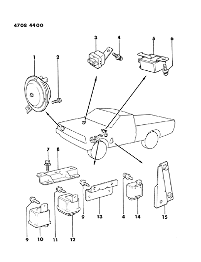 1984 Dodge Ram 50 Horn - Relay - Flasher Diagram