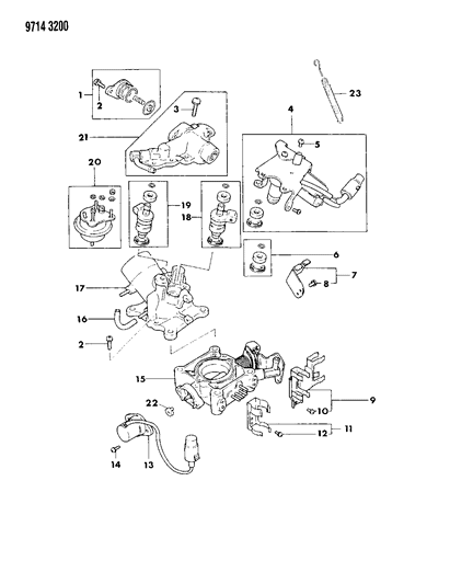 1989 Chrysler Conquest Injection Mixer Inner Parts Diagram