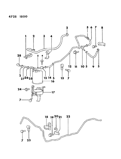 1984 Dodge Conquest Vapor Gas Control Diagram