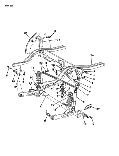 1984 Chrysler Executive Sedan Suspension - Rear Diagram