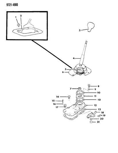 1989 Dodge Ram 50 Controls, Gearshift Diagram 2