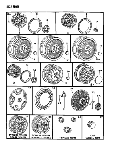 1988 Dodge Caravan Wheel 14X5.5 Diagram for 4284376