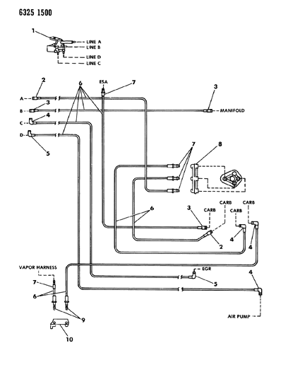 1986 Dodge W350 EGR Hose Harness Diagram 2