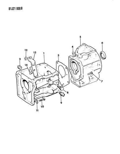 1985 Jeep Wagoneer Transmission Case, Extension & Miscellaneous Parts Diagram 3