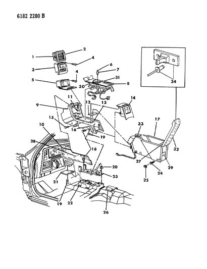 1986 Dodge Lancer Console Diagram