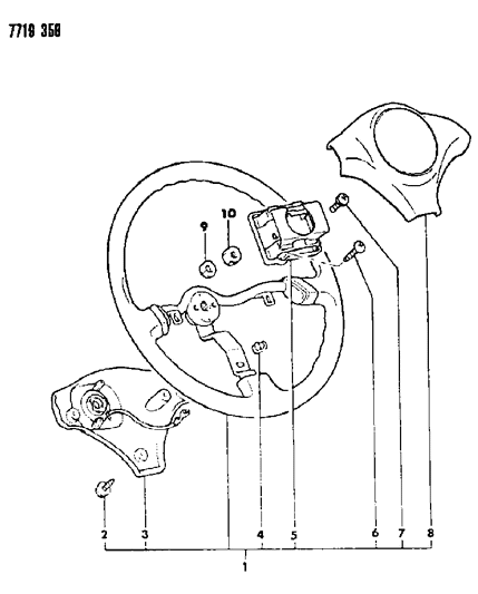 1988 Dodge Raider Steering Wheel Diagram 1