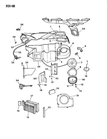 1989 Chrysler LeBaron GTS Heater Unit Diagram