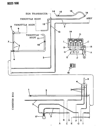 1992 Dodge Ram Van Emission Control Vacuum Harness Diagram 2