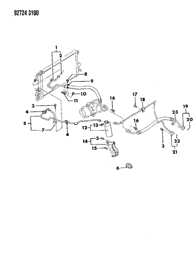 1992 Dodge Colt Plumbing - A/C Diagram