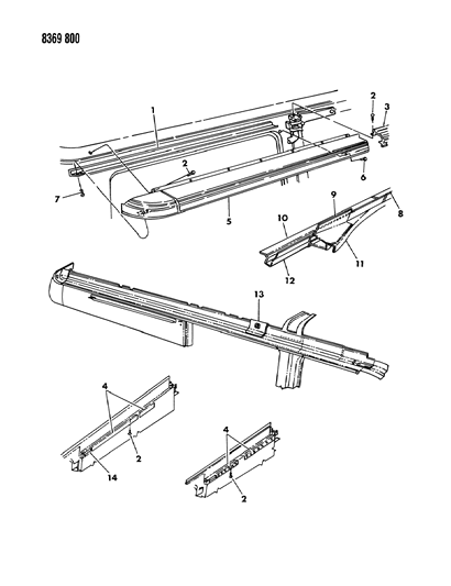 1989 Dodge Ram Van Track Sliding Door Diagram