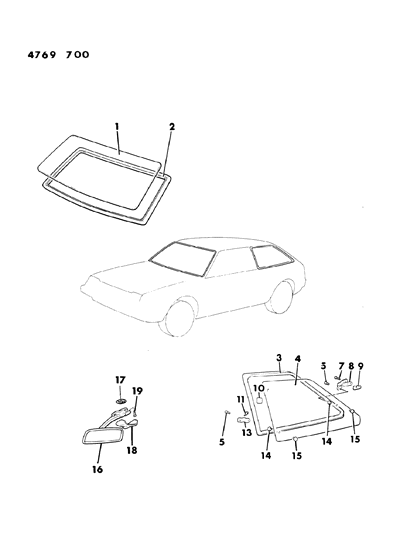 1984 Dodge Colt Bolt-Instrument Panel Under Trim Diagram for MF453334