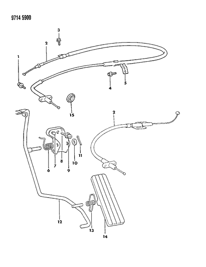 1989 Dodge Raider Spring Diagram for MB011387