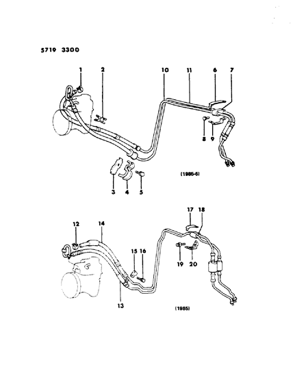 1985 Dodge Ram 50 Hose & Attaching Parts - Power Steering Diagram 2